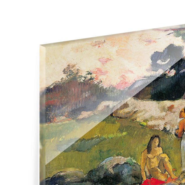 Glasschilderijen Paul Gauguin - Women At The Banks Of River