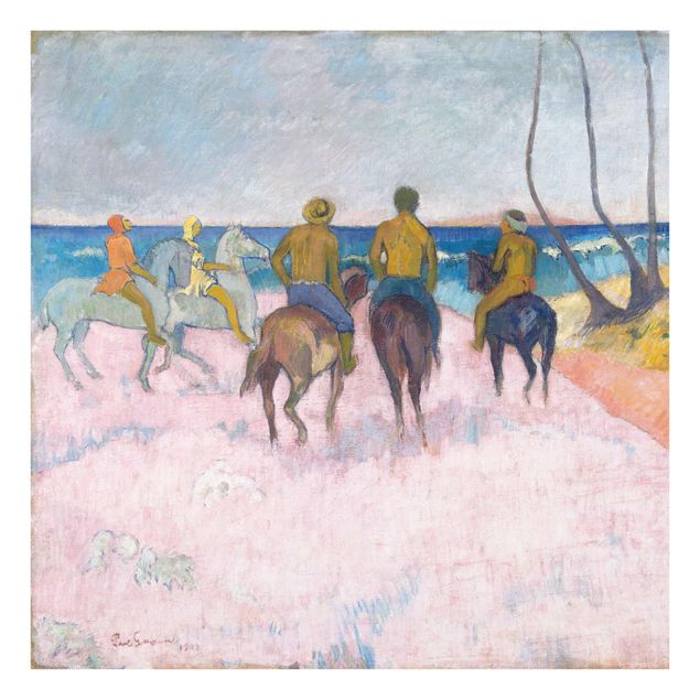 Glasschilderijen Paul Gauguin - Riders On The Beach