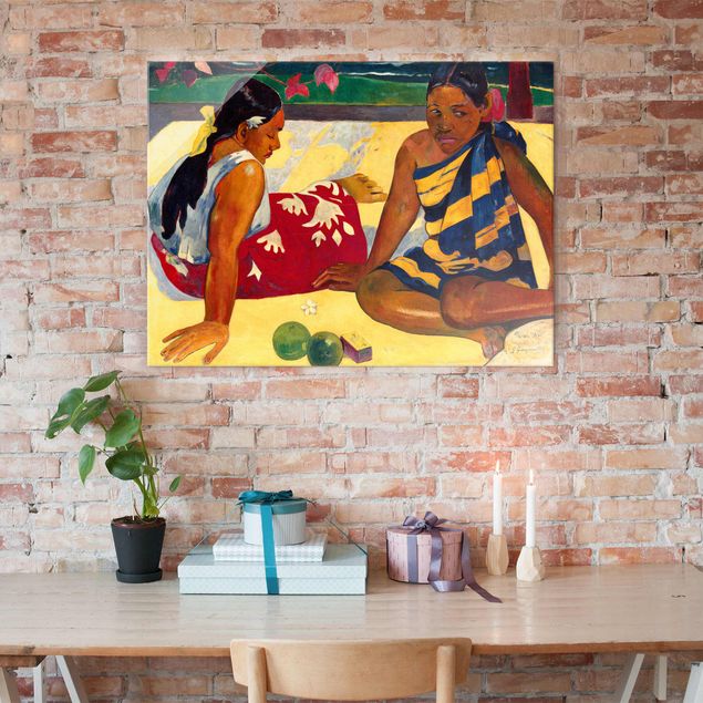 Glasschilderijen Paul Gauguin - Parau Api (Two Women Of Tahiti)