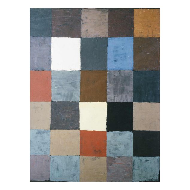 Glasschilderijen Paul Klee - Color Chart (on Gray)
