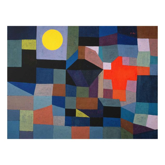 Glasschilderijen Paul Klee - Fire At Full Moon