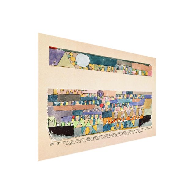 Glasschilderijen Paul Klee - High and bright the Moon stands...