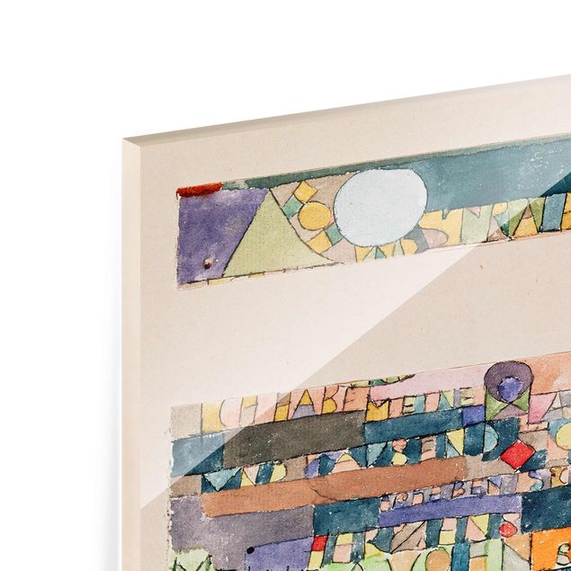 Glasschilderijen Paul Klee - High and bright the Moon stands...