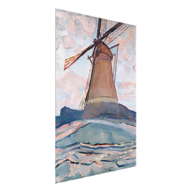 Glasschilderijen Piet Mondrian - Windmill
