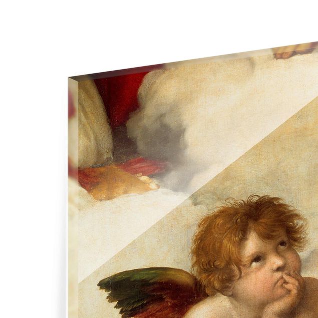Glasschilderijen Raffael - Two Angels. Detail from The Sistine Madonna