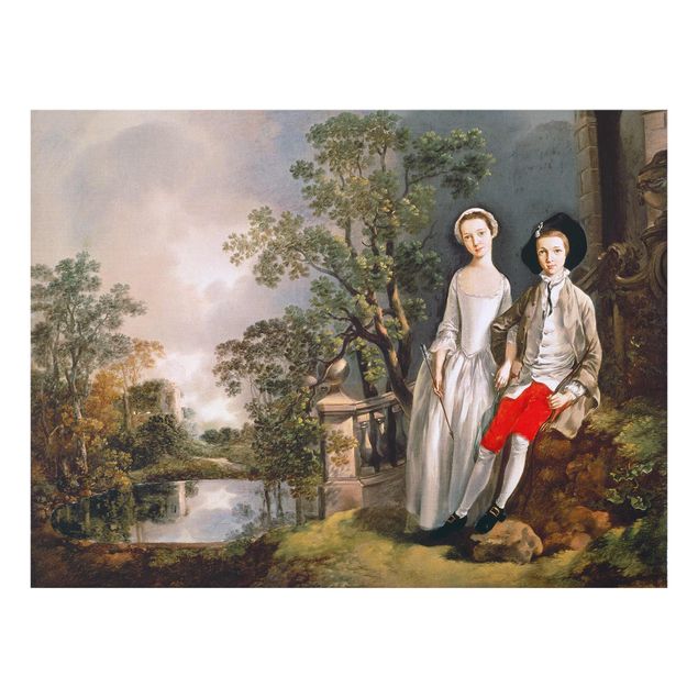 Glasschilderijen Thomas Gainsborough - Portrait Of Heneage Lloyd And His Sister