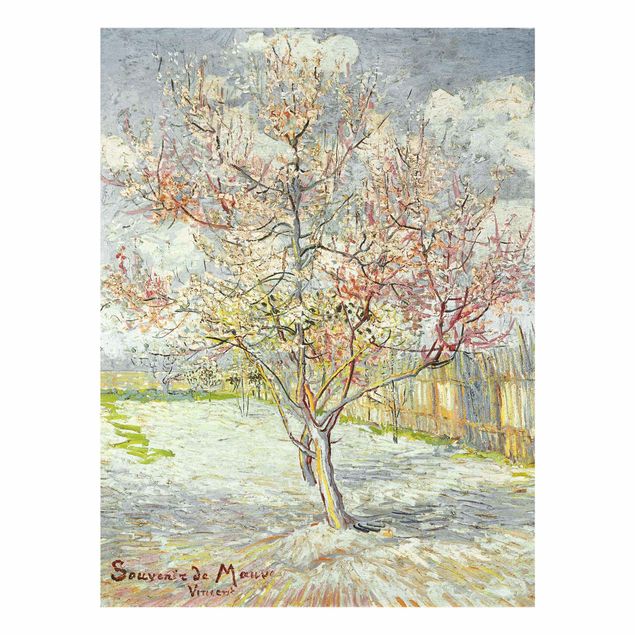 Glasschilderijen Vincent van Gogh - Flowering Peach Trees