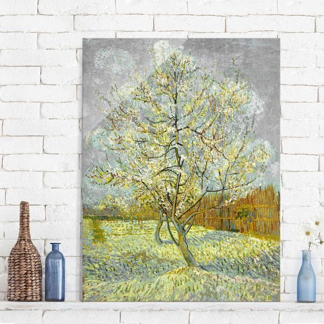 Glas Magnettafel Vincent van Gogh - Flowering Peach Tree