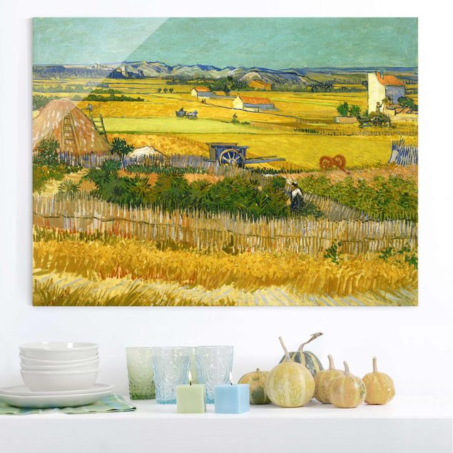 Glas Magnettafel Vincent Van Gogh - The Harvest