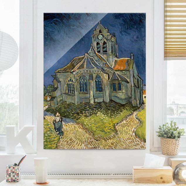 Glasschilderijen Vincent van Gogh - The Church at Auvers