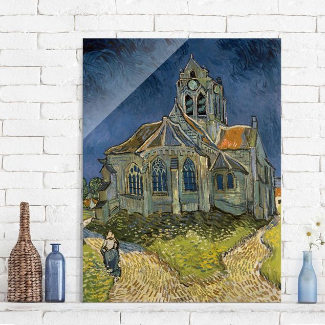Glas Magnettafel Vincent van Gogh - The Church at Auvers