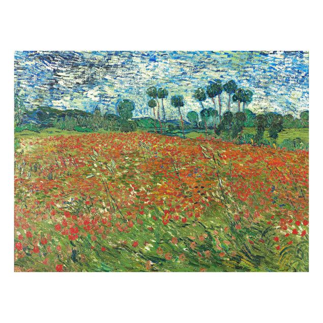 Glasschilderijen Vincent Van Gogh - Poppy Field