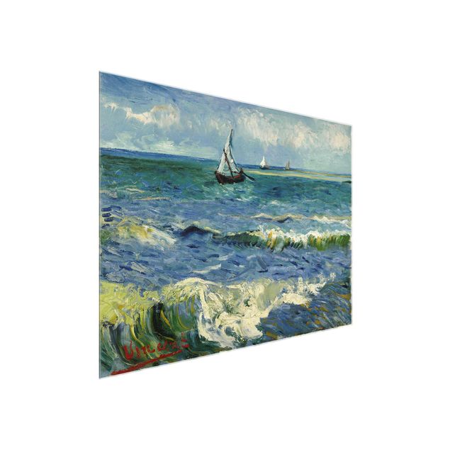 Glasschilderijen Vincent Van Gogh - Seascape Near Les Saintes-Maries-De-La-Mer