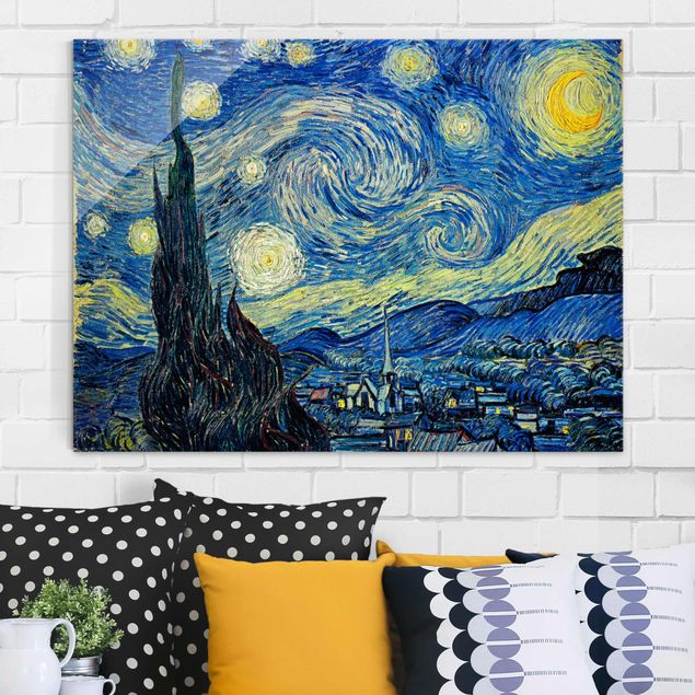 Glas Magnetboard Vincent Van Gogh - The Starry Night