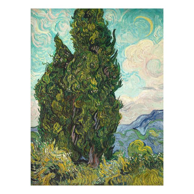 Glasschilderijen Vincent van Gogh - Cypresses