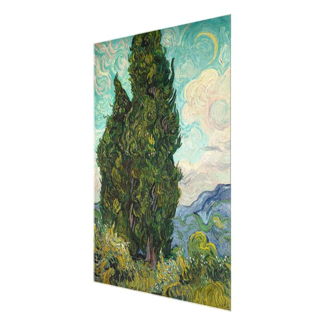 Glasschilderijen Vincent van Gogh - Cypresses