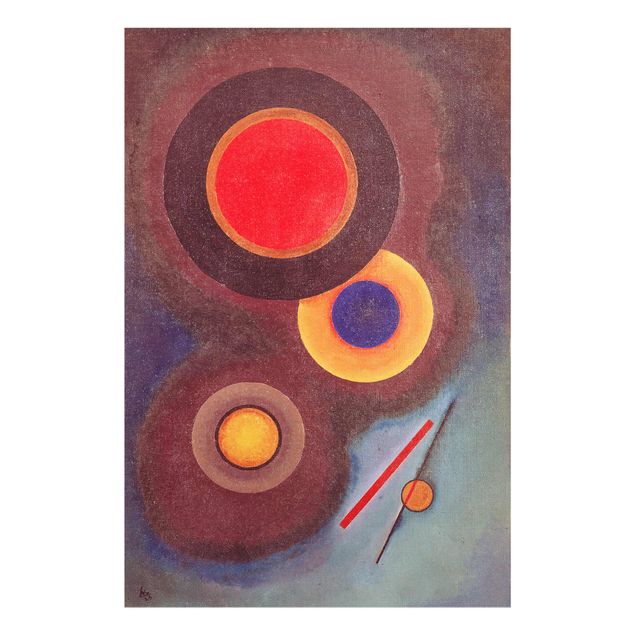 Glasschilderijen Wassily Kandinsky - Circles And Lines
