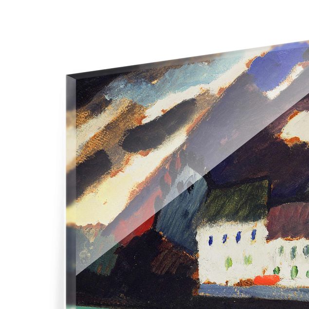 Glasschilderijen Wassily Kandinsky - Murnau, Castle And Church Ii