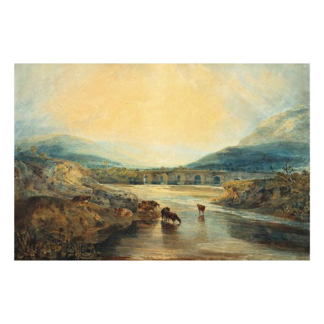 Glasschilderijen William Turner - Abergavenny Bridge, Monmouthshire: Clearing Up After A Showery Day