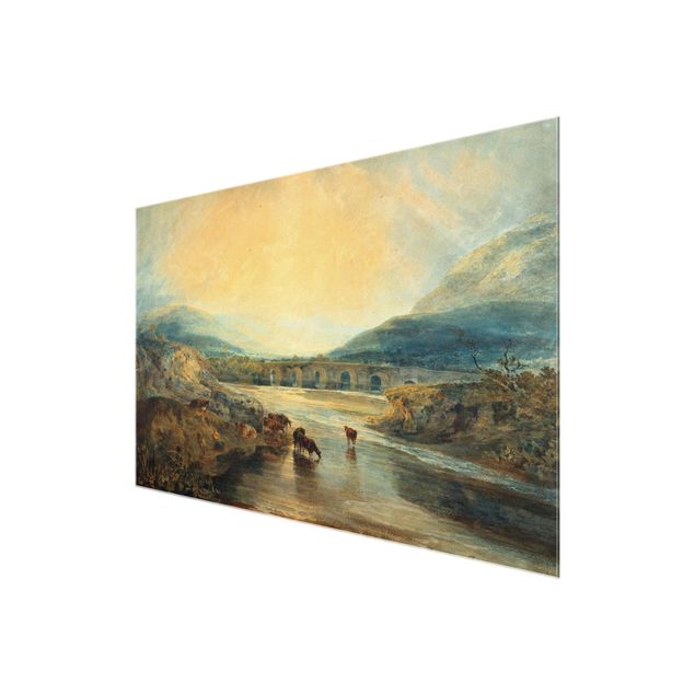 Glasschilderijen William Turner - Abergavenny Bridge, Monmouthshire: Clearing Up After A Showery Day