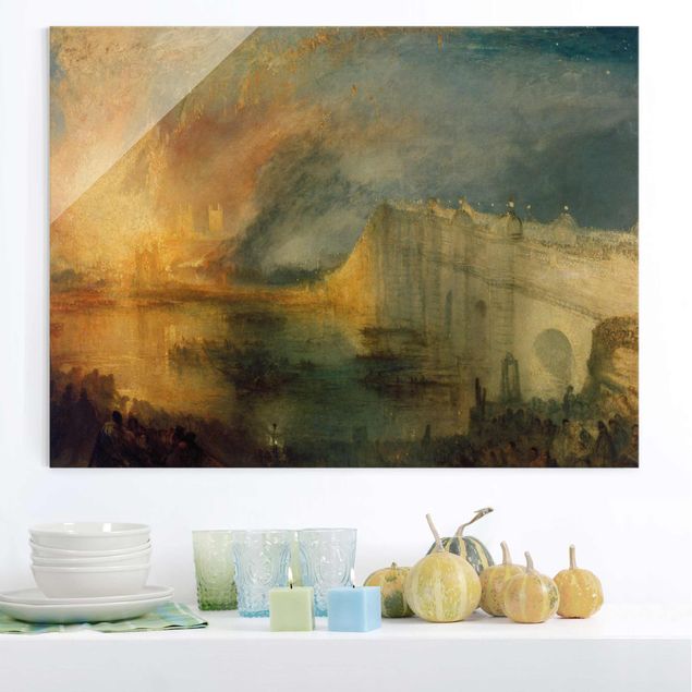 Glas Magnetboard William Turner - The Burning Of The Houses Of Lords And Commons