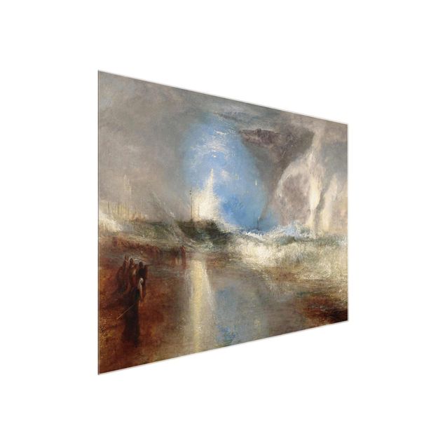 Glasschilderijen William Turner - Rockets And Blue Lights (Close At Hand) To Warn Steamboats Of Shoal Water