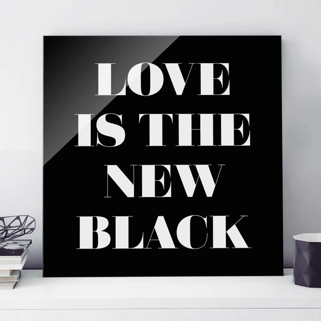 Glas Magnettafel Love Is The New Black