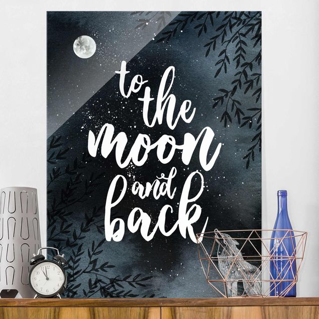 Glas Magnettafel Love You To The Moon And Back