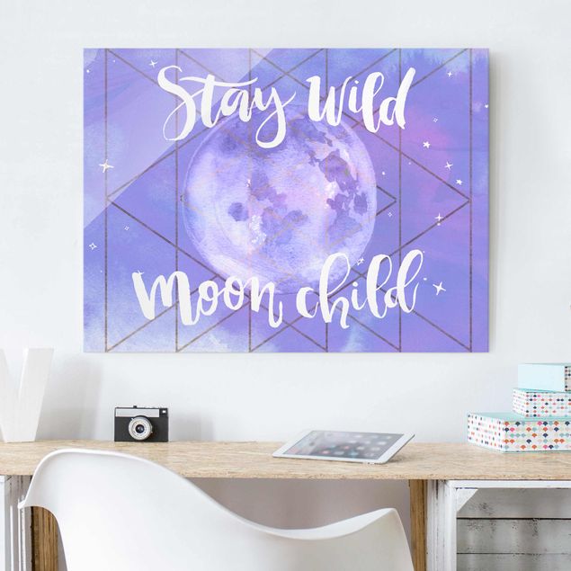 Glas Magnetboard Moon Child - Stay Wild