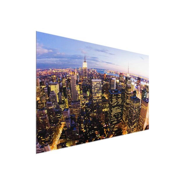 Glasschilderijen New York Skyline At Night