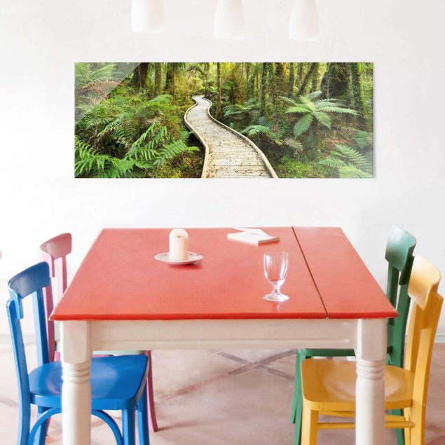 Glasschilderijen Path In The Jungle