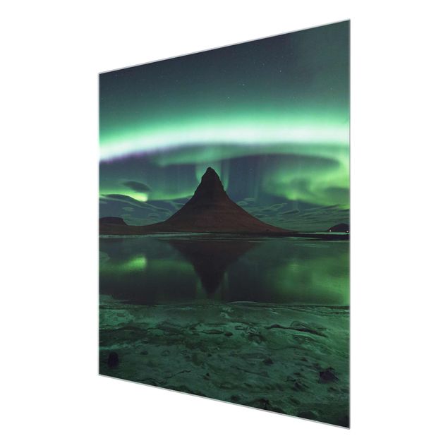 Glasschilderijen Northern Lights In Iceland