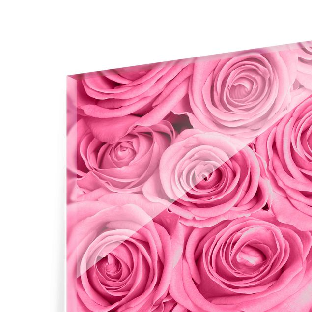 Glasschilderijen Pink Roses