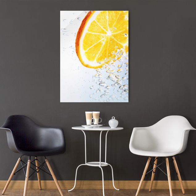 Glasschilderijen Splash Orange