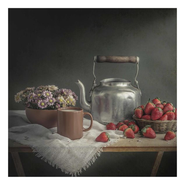 Glasschilderijen Still Life with Strawberries