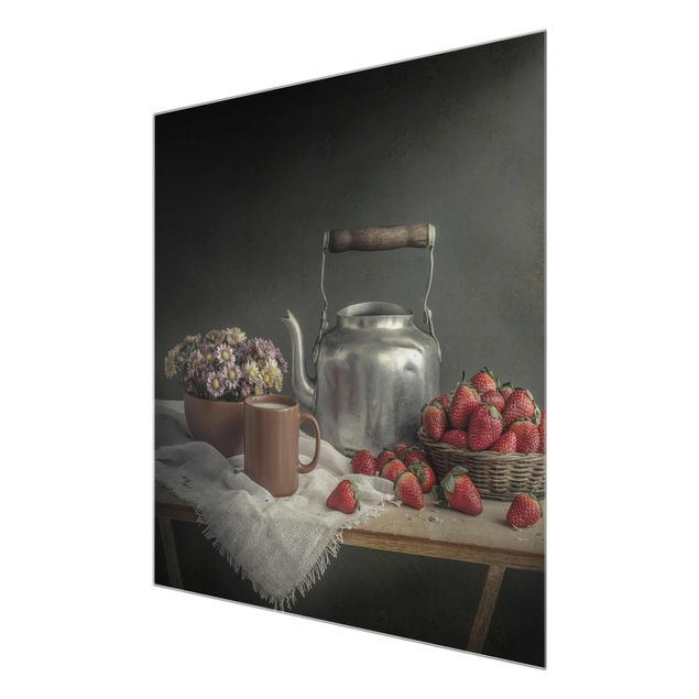 Glasschilderijen Still Life with Strawberries