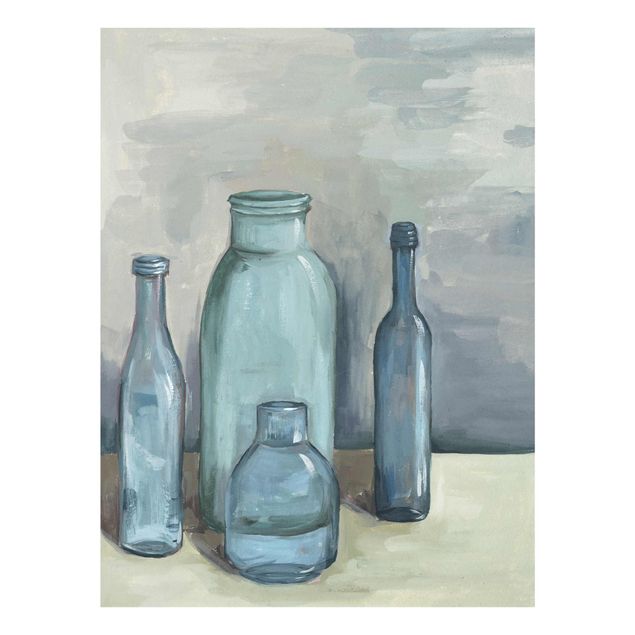 Glasschilderijen Still Life With Glass Bottles II