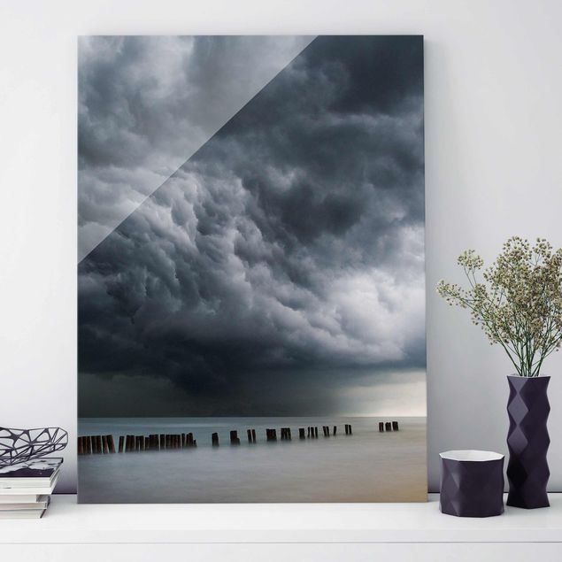 Glas Magnetboard Storm Clouds Over The Baltic Sea