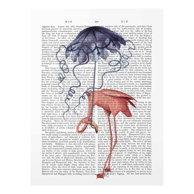 Glasschilderijen Animal Reading - Flamingo With Umbrella