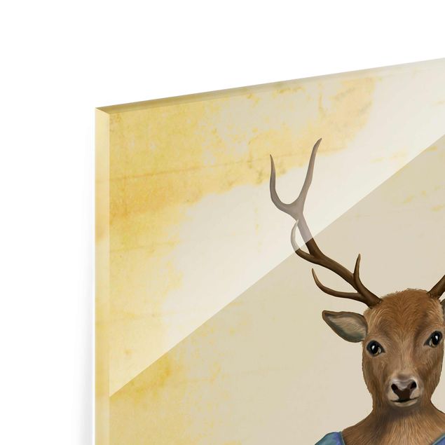 Glasschilderijen Animal Portrait - Deer Lady