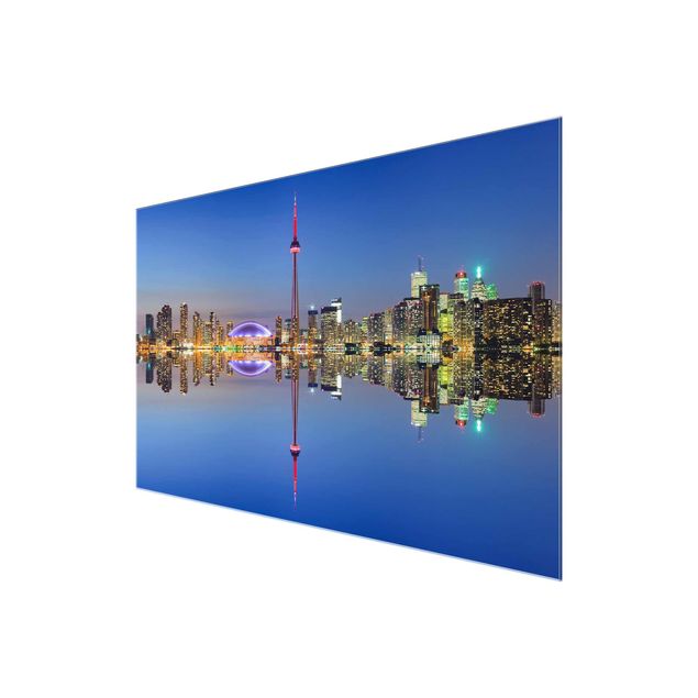 Glasschilderijen Toronto City Skyline Before Lake Ontario
