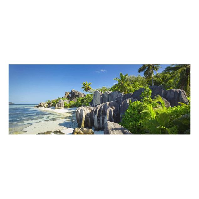 Glasschilderijen Dream Beach Seychelles