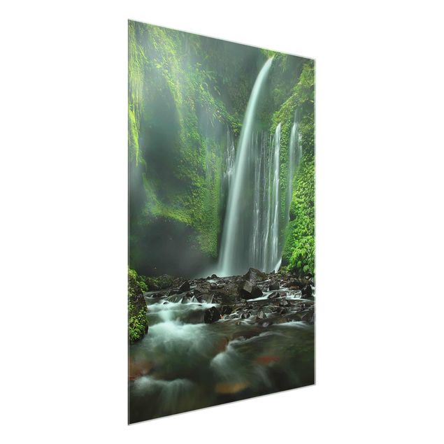 Glasschilderijen Tropical Waterfall