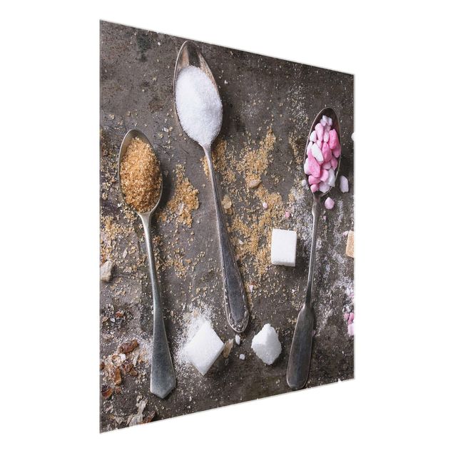 Glasschilderijen Vintage Spoon With Sugar