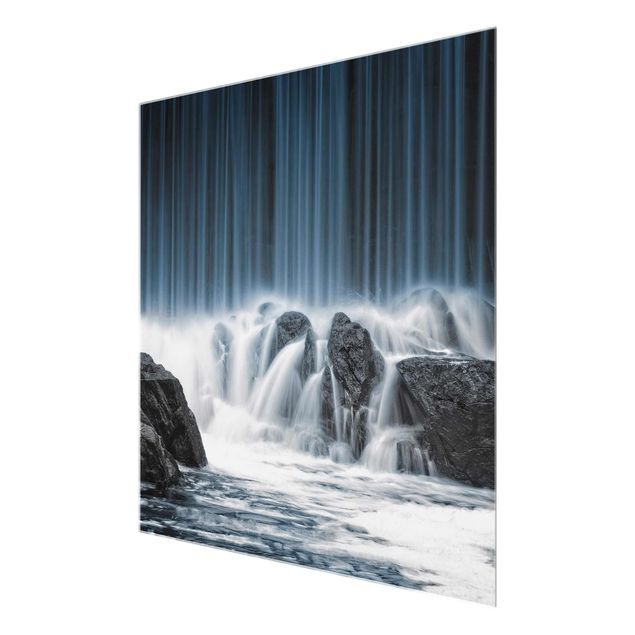 Glasschilderijen Waterfall In Finland