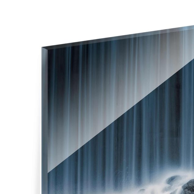 Glasschilderijen Waterfall In Finland