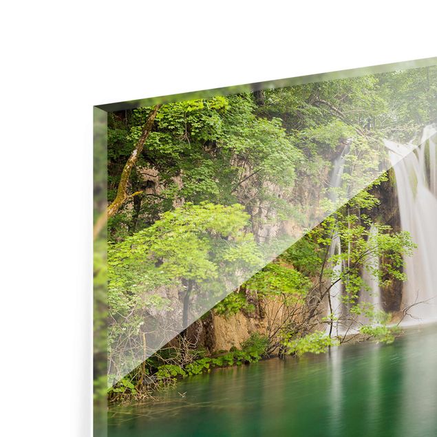 Glasschilderijen Waterfall Plitvice Lakes