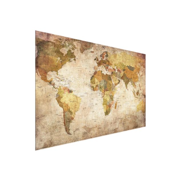 Glasschilderijen World map