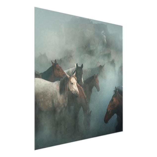 Glasschilderijen Wild Horses