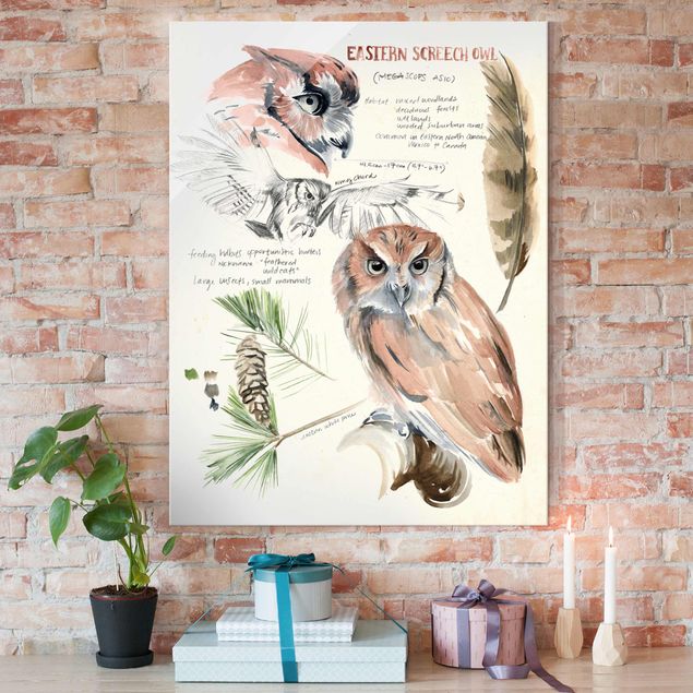 Glas Magnetboard Wilderness Journal - Owl
